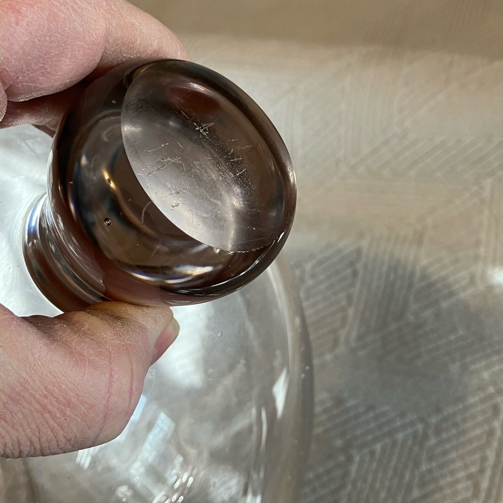 1800s French Glass Dome, Cloche With Solid Glass Knob Handle Large 18” - Picture 3 of 6
